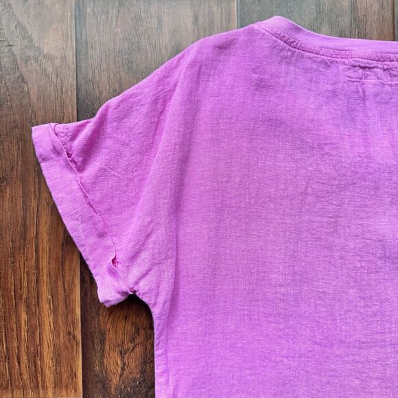 🩷FLAX Shirt Dress 100% LINEN Bubble Gum Pink Breathable Summer Cute Lightwt Sz S - Picture 16 of 16